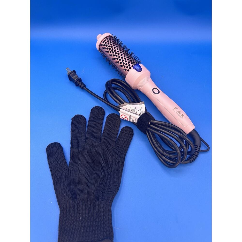 K&K 1.5 Inch Ceramic Tourmaline Ionic Curling Brush Volumizer - Hot Brush